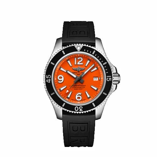 Breitling Superocean 42 Stainless Steel / Orange / Rubber / Folding A17366D71O1S2 — фото часов Breitling Superocean 42 Stainless Steel / Orange / Rubber / Folding A17366D71O1S2 — фото часов