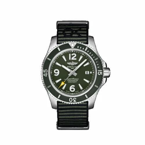 Breitling Superocean 44 Stainless Steel / Green / NATO / OuterKnown A17367A11L1W1 — фото часов Breitling Superocean 44 Stainless Steel / Green / NATO / OuterKnown A17367A11L1W1 — фото часов