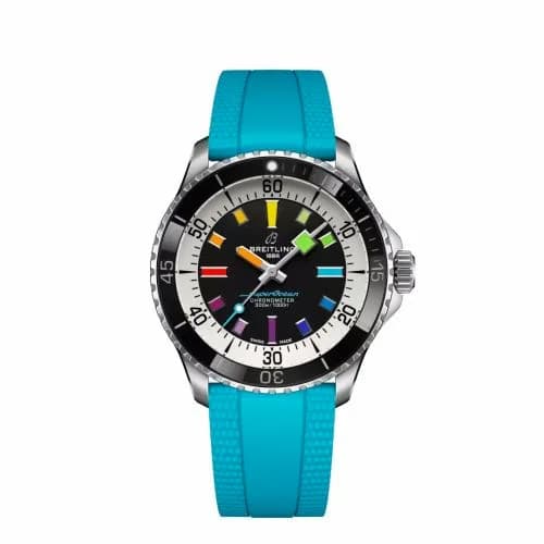 Breitling SuperOcean Automatic 42 Stainless Steel / Black - Rainbow / Rubber A17375211B2S1 — фото часов Breitling SuperOcean Automatic 42 Stainless Steel / Black - Rainbow / Rubber A17375211B2S1 — фото часов