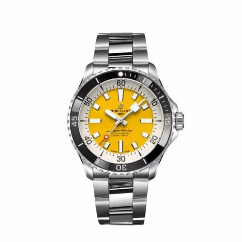 Breitling SuperOcean Automatic 42 Stainless Steel / Yellow / Bracelet A17375211I1A1 — фото часов Breitling SuperOcean Automatic 42 Stainless Steel / Yellow / Bracelet A17375211I1A1 — фото часов