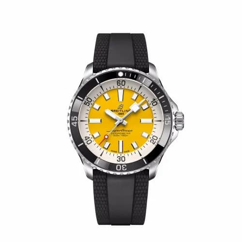 Breitling SuperOcean Automatic 42 Stainless Steel / Yellow / Rubber A17375211I1S1 — фото часов Breitling SuperOcean Automatic 42 Stainless Steel / Yellow / Rubber A17375211I1S1 — фото часов