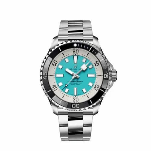 Breitling SuperOcean Automatic 44 Stainless Steel / Turquoise / Bracelet A17376211L2A1 — фото часов Breitling SuperOcean Automatic 44 Stainless Steel / Turquoise / Bracelet A17376211L2A1 — фото часов