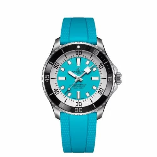 Breitling SuperOcean Automatic 44 Stainless Steel / Turquoise / Rubber A17376211L2S2 — фото часов Breitling SuperOcean Automatic 44 Stainless Steel / Turquoise / Rubber A17376211L2S2 — фото часов