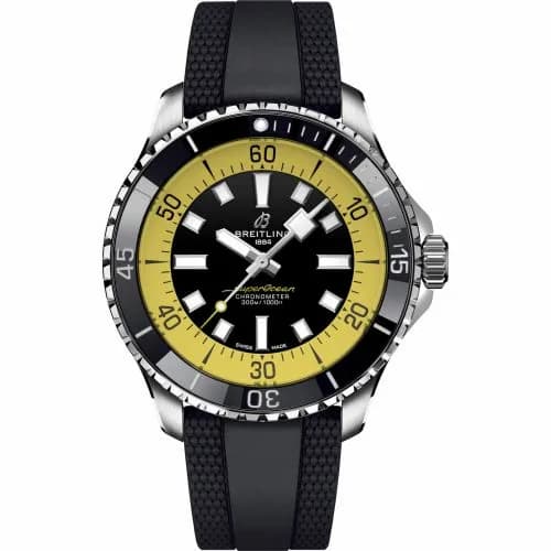 Breitling SuperOcean Automatic 44 Stainless Steel / Black - Yellow / Rüschenbeck Edition A173762A1B1S1 — фото часов Breitling SuperOcean Automatic 44 Stainless Steel / Black - Yellow / Rüschenbeck Edition A173762A1B1S1 — фото часов