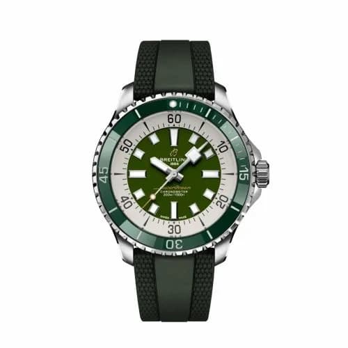 Breitling SuperOcean Automatic 44 Stainless Steel / Green / Rubber A17376A31L1S1 — фото часов Breitling SuperOcean Automatic 44 Stainless Steel / Green / Rubber A17376A31L1S1 — фото часов
