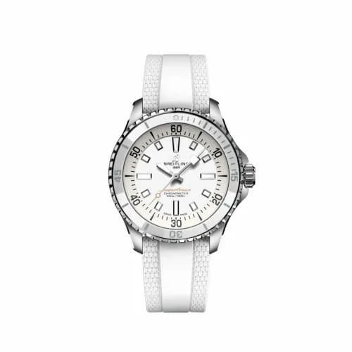 Breitling SuperOcean Automatic 36 Stainless Steel / White / Ruber A17377211A1S1 — фото часов Breitling SuperOcean Automatic 36 Stainless Steel / White / Ruber A17377211A1S1 — фото часов