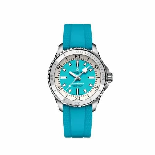 Breitling SuperOcean Automatic 36 Stainless Steel / Turquoise / Rubber A17377211C1S1