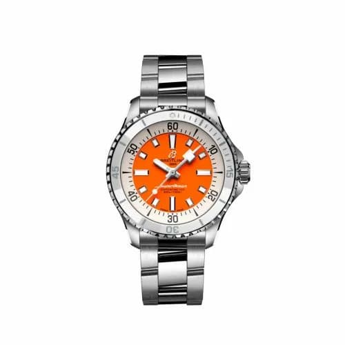 Breitling SuperOcean Automatic 36 Stainless Steel / Orange / Bracelet A17377211O1A1 — фото часов Breitling SuperOcean Automatic 36 Stainless Steel / Orange / Bracelet A17377211O1A1 — фото часов