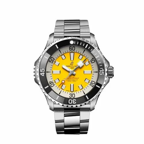 Breitling SuperOcean Automatic 46 Stainless Steel / Yellow / UK / Bracelet A173781A1I1A1 — фото часов Breitling SuperOcean Automatic 46 Stainless Steel / Yellow / UK / Bracelet A173781A1I1A1 — фото часов