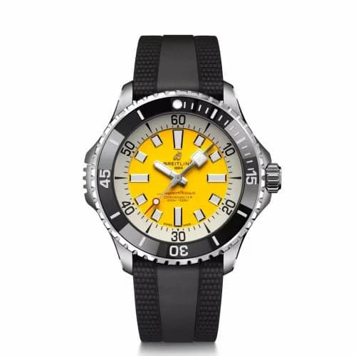Breitling SuperOcean Automatic 46 Stainless Steel / Yellow / UK / Rubber A173781A1I1S1 — фото часов Breitling SuperOcean Automatic 46 Stainless Steel / Yellow / UK / Rubber A173781A1I1S1 — фото часов