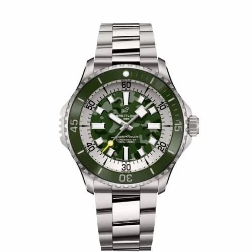 Breitling SuperOcean Automatic 46 Super Diver Titanium / Green Camouflage / Bracelet E10379D31L1E1