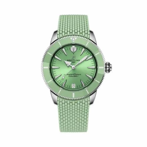 Breitling Superocean Heritage B31 Automatic 36 Stainless Steel / Green / Rubber A10390361L1S1 — фото часов Breitling Superocean Heritage B31 Automatic 36 Stainless Steel / Green / Rubber A10390361L1S1 — фото часов