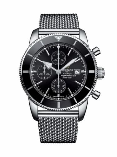 Breitling Superocean Heritage II 46 Chronograph Stainless Steel / Black / Black / Milanese A1331212/BF78/152A — фото часов Breitling Superocean Heritage II 46 Chronograph Stainless Steel / Black / Black / Milanese A1331212/BF78/152A — фото часов