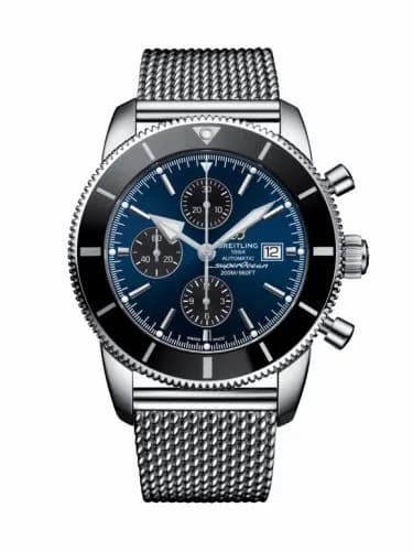 Breitling Superocean Heritage II 46 Chronograph Stainless Steel / Black / Blue / Milanese A1331212/C968/152A — фото часов Breitling Superocean Heritage II 46 Chronograph Stainless Steel / Black / Blue / Milanese A1331212/C968/152A — фото часов