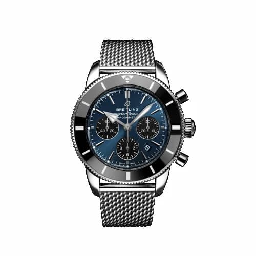 Breitling Superocean Heritage II B01 Chronograph 44 Stainless Steel / Blue / Bracelet AB0162121C1A1 — фото часов Breitling Superocean Heritage II B01 Chronograph 44 Stainless Steel / Blue / Bracelet AB0162121C1A1 — фото часов