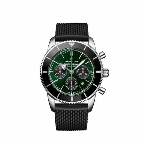 Breitling Superocean Heritage II B01 Chronograph 44 Stainless Steel / Green / Rubber AB01621A1L1S1 — фото часов Breitling Superocean Heritage II B01 Chronograph 44 Stainless Steel / Green / Rubber AB01621A1L1S1 — фото часов