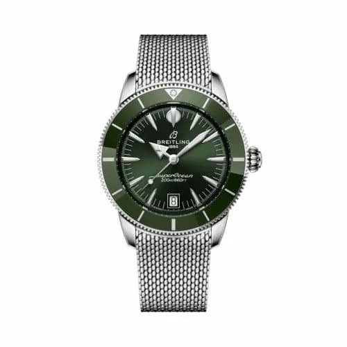 Breitling Superocean Heritage B31 Automatic 40 Stainless Steel / Green / Milanese AB3110361L1A1 — фото часов Breitling Superocean Heritage B31 Automatic 40 Stainless Steel / Green / Milanese AB3110361L1A1 — фото часов