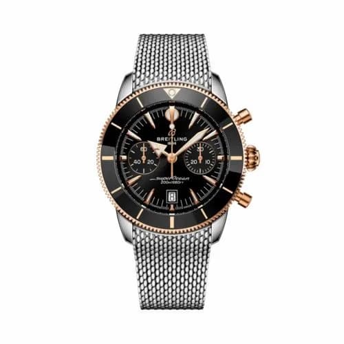 Breitling Superocean Heritage B01 Chronograph 42 Stainless Steel - Red Gold / Black / Bracelet UB0156H11B1A1 — фото часов Breitling Superocean Heritage B01 Chronograph 42 Stainless Steel - Red Gold / Black / Bracelet UB0156H11B1A1 — фото часов