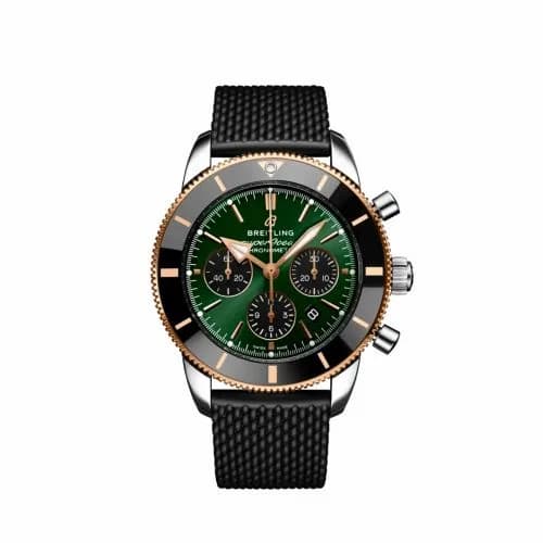 Breitling Superocean Heritage II B01 Chronograph 44 Stainless Steel / Red Gold / Green UB01622A1L1S1 — фото часов Breitling Superocean Heritage II B01 Chronograph 44 Stainless Steel / Red Gold / Green UB01622A1L1S1 — фото часов