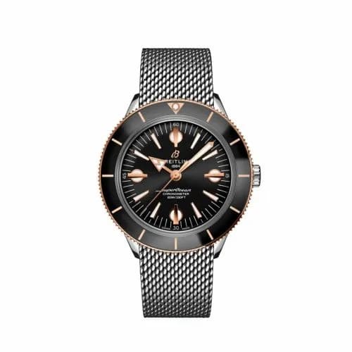 Breitling Superocean Heritage '57 Stainless Steel / Red Gold / Black / Mesh U10370121B1A1