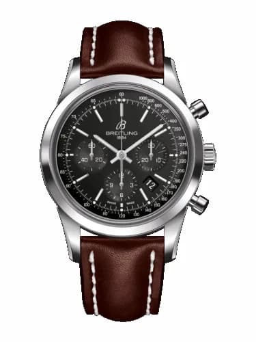 Breitling Transocean Chronograph Stainless Steel / Black / Calf / Pin AB015212/BA99/437X/A20BA.1