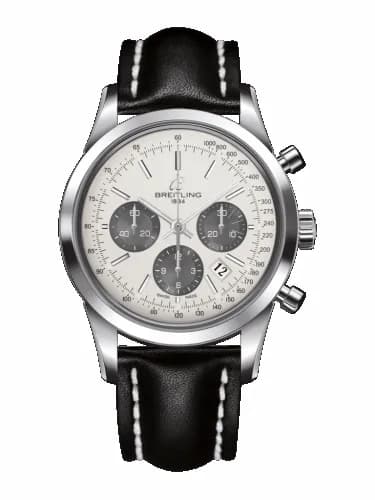 Breitling Transocean Chronograph Stainless Steel / Panda / Calf / Folding AB015212/G724/436X/A20D.1