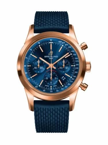 Breitling Transocean Chronograph Red Gold / Blue / Rubber Aero Classic RB015212|C940|281S — фото часов Breitling Transocean Chronograph Red Gold / Blue / Rubber Aero Classic RB015212|C940|281S — фото часов