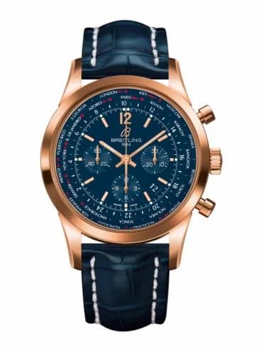 Breitling Transocean Chronograph экземплярime Pilot Red Gold / Blue / Croco RB0510V1.C880.746P