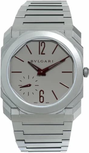 Bulgari Octo Finissimo Automatic Titanium / Grey - Burgundy / Bracelet 103296