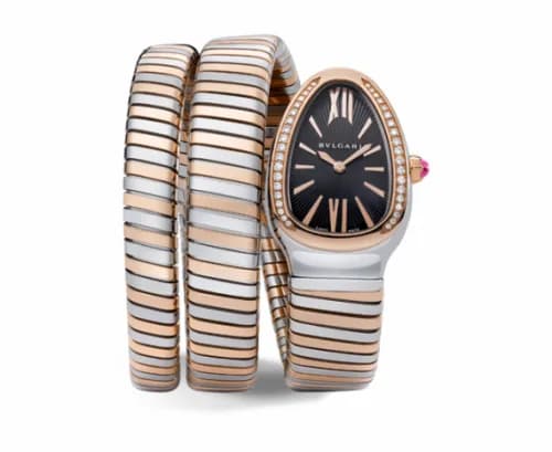 Bulgari Serpenti Tubogas Two Tone Black Diamond Double Tour 102099 — фото часов Bulgari Serpenti Tubogas Two Tone Black Diamond Double Tour 102099 — фото часов