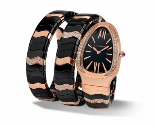 Bulgari Serpenti Spiga Pink Gold Black 102128 — фото часов Bulgari Serpenti Spiga Pink Gold Black 102128 — фото часов
