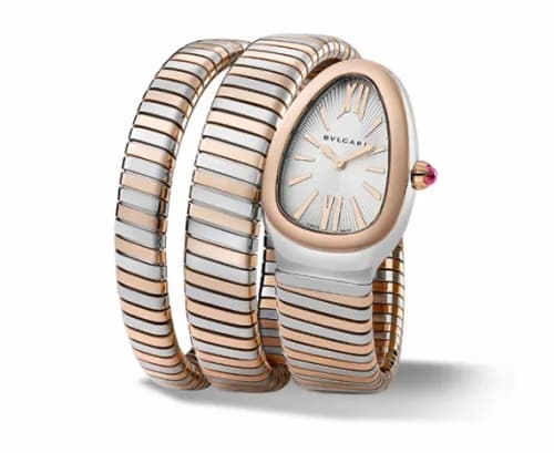 Bulgari Serpenti Tubogas Two Tone Silver Double Tour 102236