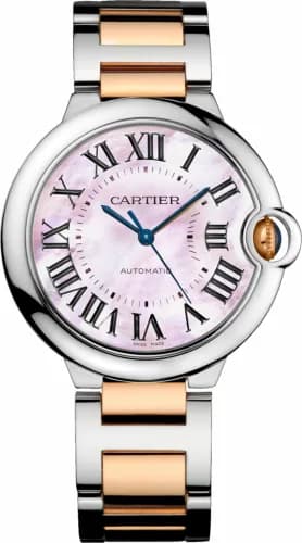 Cartier Ballon Blue de Cartier 36 Automatic Stainless Steel / Pink Gold / Mother of Pearl / Bracelet W2BB0011 — фото часов Cartier Ballon Blue de Cartier 36 Automatic Stainless Steel / Pink Gold / Mother of Pearl / Bracelet W2BB0011 — фото часов
