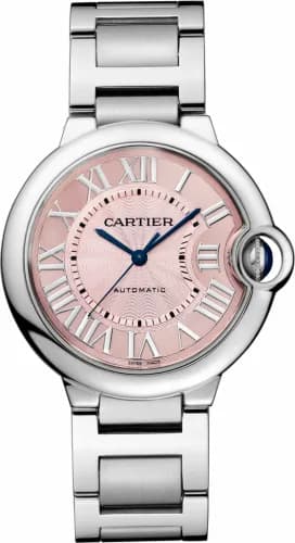 Cartier Ballon Blue de Cartier 36 Automatic Stainless Steel / Pink / Bracelet W6920041 — фото часов Cartier Ballon Blue de Cartier 36 Automatic Stainless Steel / Pink / Bracelet W6920041 — фото часов