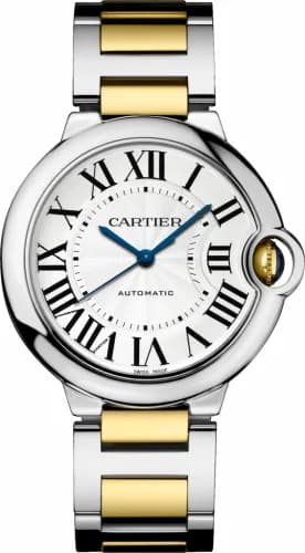 Cartier Ballon Blue de Cartier 36 Automatic Stainless Steel / Yellow Gold / Silver / Bracelet W6920047 — фото часов Cartier Ballon Blue de Cartier 36 Automatic Stainless Steel / Yellow Gold / Silver / Bracelet W6920047 — фото часов