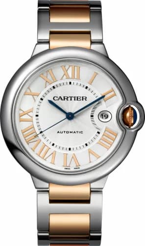 Cartier Ballon Blue de Cartier 42 Automatic Stainless Steel / Pink Gold / Silver / Bracelet W6920095 — фото часов Cartier Ballon Blue de Cartier 42 Automatic Stainless Steel / Pink Gold / Silver / Bracelet W6920095 — фото часов