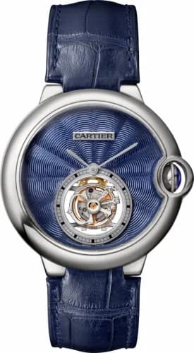 Cartier Ballon Blue de Cartier 39 Flying Tourbillon White Gold / Blue Enamel W6920105 — фото часов Cartier Ballon Blue de Cartier 39 Flying Tourbillon White Gold / Blue Enamel W6920105 — фото часов