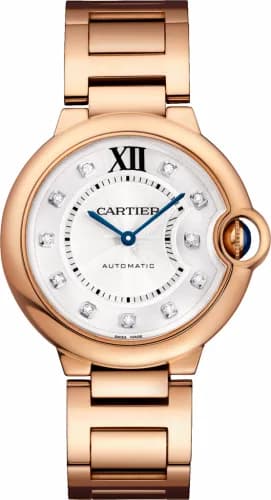Cartier Ballon Blue de Cartier 36 Automatic Pink Gold / Diamond / Bracelet WE902026 — фото часов Cartier Ballon Blue de Cartier 36 Automatic Pink Gold / Diamond / Bracelet WE902026 — фото часов