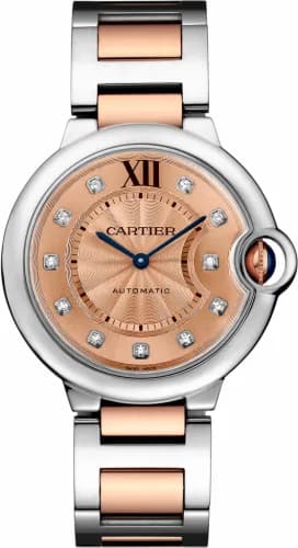 Cartier Ballon Blue de Cartier 36 Automatic Stainless Steel / Pink Gold / Champagne / Bracelet WE902054 — фото часов Cartier Ballon Blue de Cartier 36 Automatic Stainless Steel / Pink Gold / Champagne / Bracelet WE902054 — фото часов