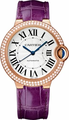 Cartier Ballon Blue de Cartier 36 Automatic Pink Gold / Diamonds / Purple WJBB0009 — фото часов Cartier Ballon Blue de Cartier 36 Automatic Pink Gold / Diamonds / Purple WJBB0009 — фото часов