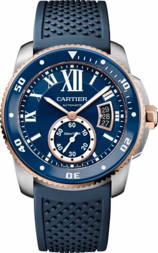 Cartier Calibre de Cartier Diver Stainless Steel / Pink Gold / Blue / Rubber W2CA0009