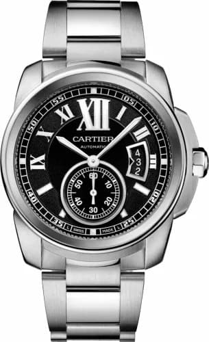 Cartier Calibre de Cartier 42 Stainless Steel / Black / Bracelet W7100016 — фото часов Cartier Calibre de Cartier 42 Stainless Steel / Black / Bracelet W7100016 — фото часов