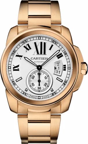 Cartier Calibre de Cartier 42 Pink Gold / Silver / Bracelet W7100018 — фото часов Cartier Calibre de Cartier 42 Pink Gold / Silver / Bracelet W7100018 — фото часов