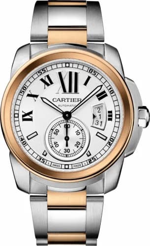 Cartier Calibre de Cartier 42 Stainless Steel / Pink Gold / Silver / Bracelet W7100036 — фото часов Cartier Calibre de Cartier 42 Stainless Steel / Pink Gold / Silver / Bracelet W7100036 — фото часов