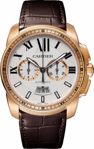 Cartier Calibre de Cartier Chronograph Stainless Pink Gold / Silver W7100044 — фото часов Cartier Calibre de Cartier Chronograph Stainless Pink Gold / Silver W7100044 — фото часов