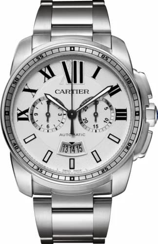 Cartier Calibre de Cartier Chronograph Stainless Steel / Silver / Bracelet W7100045 — фото часов Cartier Calibre de Cartier Chronograph Stainless Steel / Silver / Bracelet W7100045 — фото часов