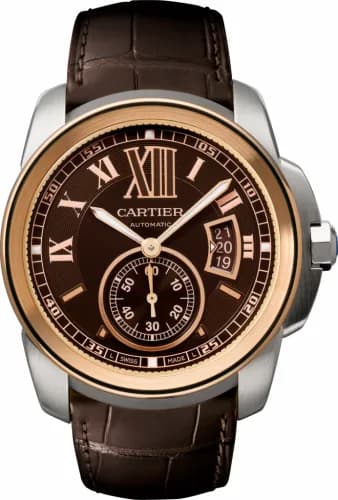 Cartier Calibre de Cartier 42 Stainless Steel / Pink Gold / Chrocolate W7100051