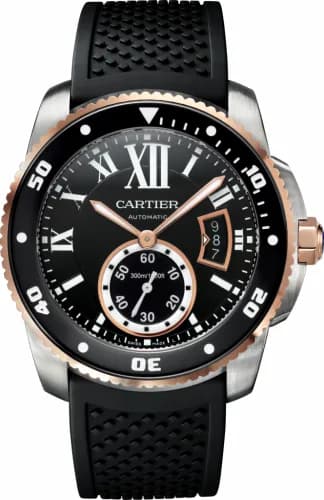 Cartier Calibre de Cartier Diver Stainless Steel / Pink Gold / Black / Rubber W7100055 — фото часов Cartier Calibre de Cartier Diver Stainless Steel / Pink Gold / Black / Rubber W7100055 — фото часов
