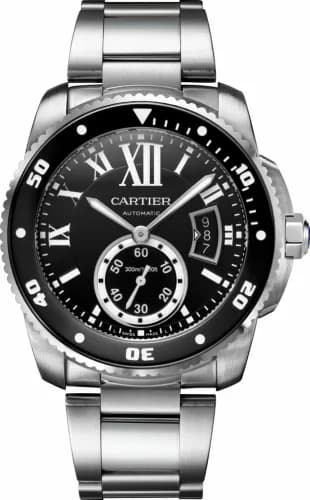 Cartier Calibre de Cartier Diver Stainless Steel / Black / Bracelet W7100057 — фото часов Cartier Calibre de Cartier Diver Stainless Steel / Black / Bracelet W7100057 — фото часов