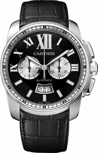 Cartier Calibre de Cartier Chronograph Stainless Steel / Black W7100060 — фото часов Cartier Calibre de Cartier Chronograph Stainless Steel / Black W7100060 — фото часов